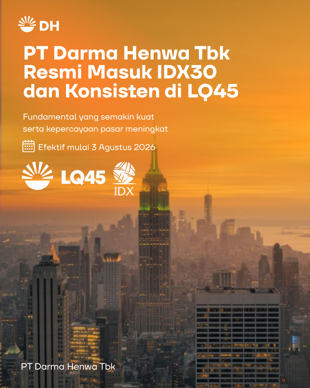 PT Darma Henwa Tbk Resmi Masuk ID30 dan Konsisten di LQ45